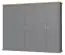 Drehtürenschrank / Kleiderschrank Lotofaga 17, Farbe: Grau / Walnuss - 227 x 291 x 59 cm (H x B x T)
