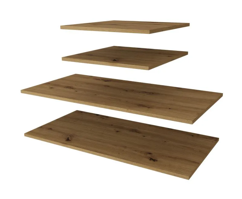 Holzeinlegeboden für Kleiderschrank | 4er Set | Farbe: Eiche Artisan | für Schränke mit der Breite: 150 cm