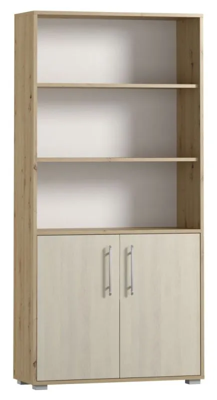 Regal Curug 18, Farbe: Eiche / Buche hell - Abmessungen: 188 x 90 x 34 cm (H x B x T)