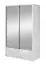 Schwebetürenschrank mit zwei Spiegeltüren und sechs Fächern Anfield 09, Farbe: Weiß Hochglanz - Abmessungen: 214 x 134 x 62 cm (H x B x T)