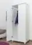 Massivholz-Kleiderschrank Kiefer, Farbe: Weiß 190x80x60 cm