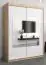Schiebetürenschrank / Kleiderschrank Claveles 03 mit Spiegel, Farbe: Eiche Sonoma / Weiß matt - Abmessungen: 200 x 150 x 62 cm ( H x B x T)