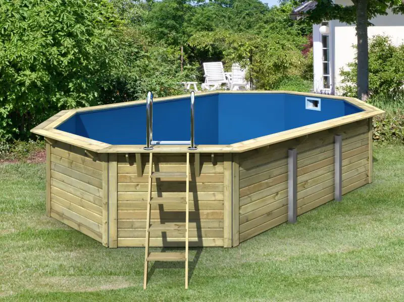 Pool aus Holz Modell 4 X SET, Farbe: Natur KDI, Ø 632,5, inkl. Leitern