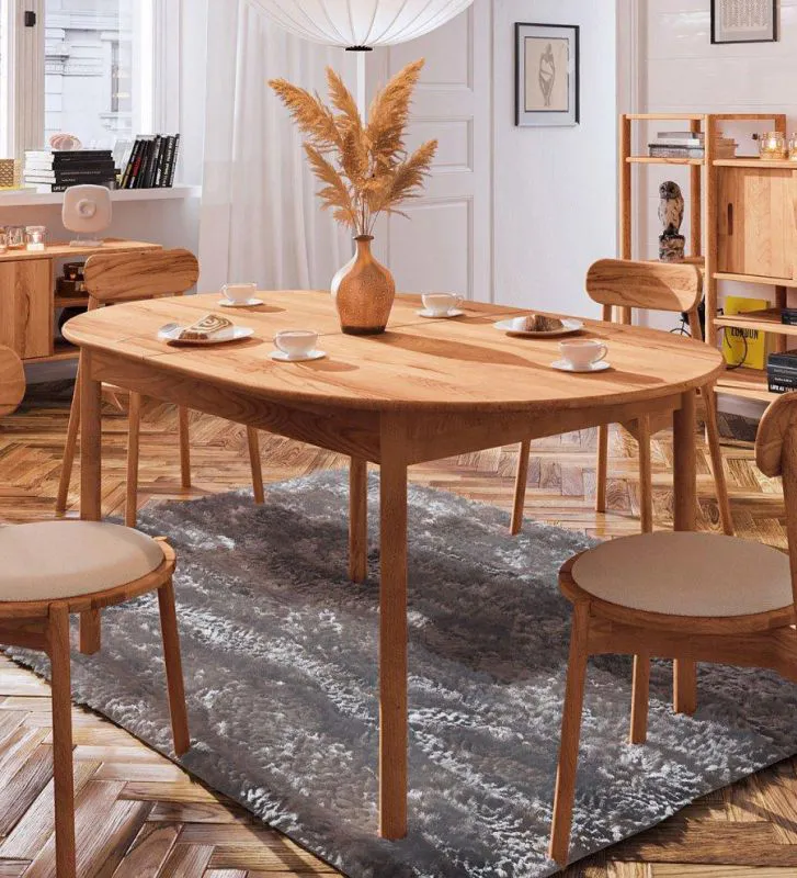 Esstisch ausziehbar Wellsford 55 Kernbuche massiv geölt - Abmessungen: 160-200 x 90 cm (B x T)