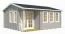 Gartenhaus G288 Lichtgrau inkl. Fußboden - 44 mm Blockbohlenhaus, Grundfläche: 21,28 m², Satteldach