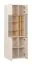 Vitrinenschrank | 2 Glastüren | Farbe: Beige | inkl. LED-Beleuchtung | 12 Fächer | Griffe: Eiche | Maße: 70 x 42 x 206 cm | Soft-Close-Funktion