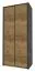 Schlafzimmer - Kleiderschrank, Farbe: Eiche Dunkelbraun / Grau - 197 x 90 x 53 cm (H x B x T) Abbildung
