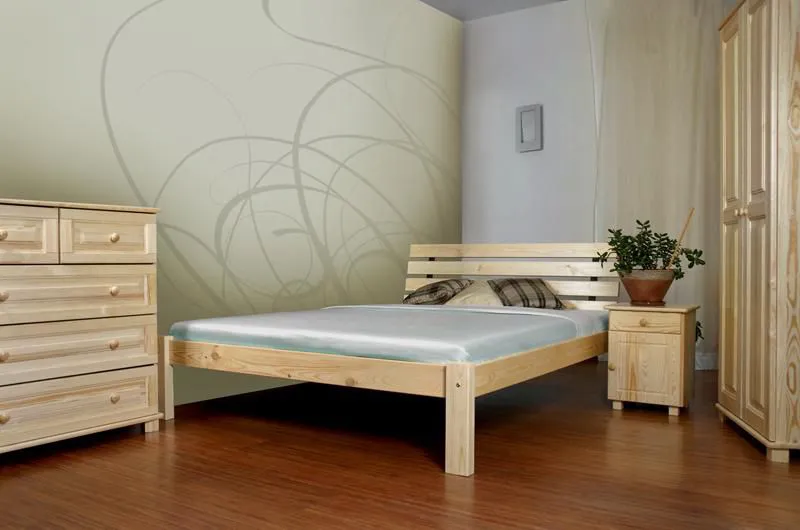 Bettgestell Kiefer 160 x 200 cm Natur Abbildung