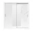 Kleiderschrank mit großen Spiegel Niel 28, Farbe: Weiß / Weißer Marmor - Abmessungen: 215 x 200 x 60 cm (H x B x T)