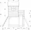 Spielturm S20B1, Dach: Grau, inkl. Wellenrutsche, Balkon, Sandkasten, Kletterwand und Holzleiter - Abmessungen: 330 x 331 cm (B x T)