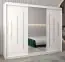 250 cm breiter Kleiderschrank mit 3 Türen | 10 Fächer | Farbe: Weiß Abbildung