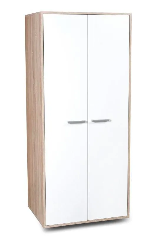 Schlafzimmer - Kleiderschrank, Farbe: Eiche Sonoma / Weiß - 180 x 78 x 60 cm (H x B x T) Abbildung