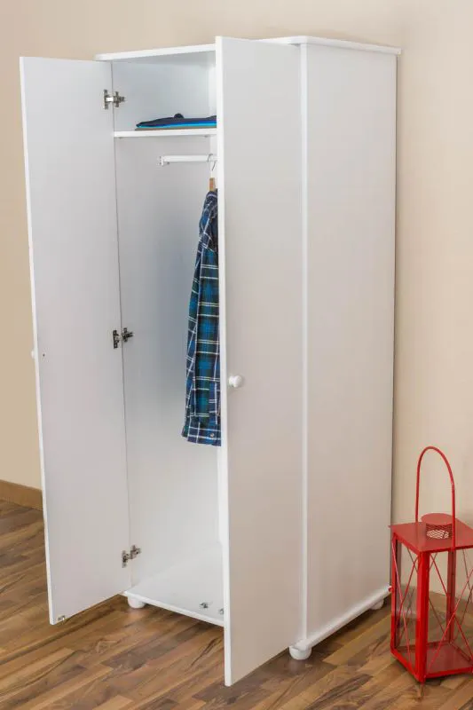 Massivholz-Schrank Kiefer Weiß 195x84x59 cm Abbildung