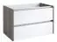 Waschtischunterschrank Kolkata 17 mit Siphonausschnitt, Farbe: Weiß glänzend / Esche Grau – 50 x 80 x 46 cm (H x B x T)