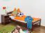 Kinderbett / Jugendbett "Easy Premium Line" K1/2n, Buche Vollholz massiv dunkelbraun lackiert - Liegefläche: 90 x 190 cm
