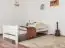 Einzelbett / Gästebett Kiefer massiv Vollholz weiß 84, inkl. Lattenrost - Liegefläche 80 x 200 cm
