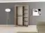Schiebetürenschrank / Kleiderschrank mit Spiegel Tomlis 02A, Farbe: Eiche Sonoma / Weiß matt - Abmessungen: 200 x 120 x 62 cm (H x B x T)