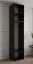 Schlichter Kleiderschrank mit genügend Stauraum Karpaten 02, Farbe: Schwarz - Abmessungen: 236,5 x 50 x 47 cm (H x B x T)