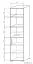 Vitrine Tabubil 23, Farbe: Wenge / Grau - Abmessungen: 200 x 50 x 41 cm (H x B x T)