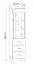 Vitrine Hohgant 09, Farbe: Weiß / Grau Hochglanz - 209 x 50 x 42 cm (H x B x T)