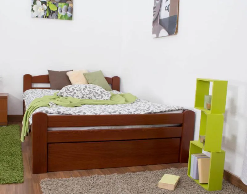 Buche Massivholzbett 140 x 200 cm Kirsche Abbildung