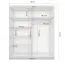 Schiebetürenschrank / Kleiderschrank mit Spiegel | 218 x 183 x 61 cm | Grau-Weiß / Schwarz | Gorski 08 | 2 Türen | 6 Fächer | reichlich Stauraum