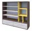 Regal Kerema 14, Farbe: Nuss / Ulme / Gelb - Abmessungen: 120 x 130 x 41 cm (H x B x T)
