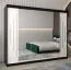 250 cm breiter Kleiderschrank mit 3 Türen | 10 Fächer | Farbe: Weiß / Schwarz Abbildung