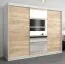 250 cm breiter Kleiderschrank mit 10 Fächern und 3 Türen | Farbe: Sonoma Eiche / Weiß Abbildung