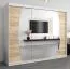 Großer 250 cm breiter Kleiderschrank mit 10 Fächern und 3 Türen | Farbe: Sonoma Eiche / Weiß Abbildung
