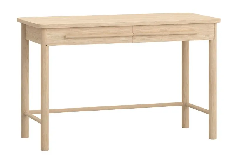 Schminktisch mit zwei Schubladen Aegir 46, Farbe: Eiche, sehr stabil und robust, Maße: 75 x 120 x 50 cm, skandinavisches Design