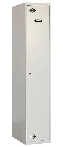Spind, 1 Abteil, unmontiert, Farbe: Grau, Maße: 180 x 30 x 50 cm (H x B x T) - Grundmodul