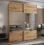 Kleiderschrank / Schiebetürenschrank | 2 Kleiderstangen | 245,5 x 200 x 64 cm | Spiegel | Soft-Close | 11 Fächer | 2 Schiebetüren | Farbe: Eiche Artisan