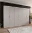 Drehtürenschrank | 6 Türen | Farbe: Kaschmir | 3 Kleiderstangen | Griffe: Kaschmir | 3 Fächer | Maße: 300 x 52 x 202 cm | Soft-Close-Funktion