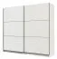 Breiter Schiebetürenschrank / Kleiderschrank Kule 07, Farbe: Weiß, zwei Kleiderstangen, 10 Fächer, gute Verarbeitung, Maße: 210 x 217 x 62,5 cm