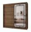 Schiebetürenschrank / Kleiderschrank | Farbe: Walnuss Warmia | 10 Fächer | 2 Kleiderstangen | 200 x 62 x 200 cm | dekorative Spiegeltür | für Schlafzimmer