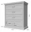 Kommode Lotofaga 20, Farbe: Grau / Walnuss - 112 x 101 x 48 cm (H x B x T)