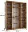 Platzsparender Kleiderschrank Tharo mit Schiebetüren in Weiß/Schwarz gehalten, Anti Staubbürsten enthalten, viel Stauraum, 235,2 x 190 x 45 cm