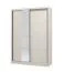 Schiebetürenschrank / Kleiderschrank | 5 Fächer | Farbe: Kaschmir | 2 Kleiderstangen | 1 Spiegeltür | Maße: 155 x 60 x 215,5 cm | für Schlafzimmer