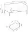 Eleganter Couchtisch Worthing 26, Farbe: Weiß / Schwarz / Gold - Abmessungen: 46 x 104 x 68 cm (H x B x T)
