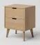 Nachtkommode Eiche massiv natur Aurornis 49 - Abmessungen: 64 x 50 x 40 cm (H x B x T)