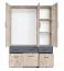 Drehtürenschrank / Kleiderschrank Tripoli 02, Farbe: Eiche / Grau- Abmessungen: 198 x 136 x 54 cm (H x B x T)