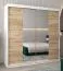 200 cm breiter Kleiderschrank mit 2 Türen | 10 Fächer | Farbe: Sonoma Eiche / Weiß Abbildung