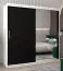 200 cm breiter Kleiderschrank mit 10 Fächern und 2 Türen | Farbe: Weiß / Schwarz Abbildung