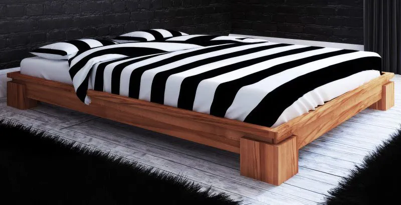 Doppelbett Tasman 02 Kernbuche massiv geölt - Liegefläche: 180 x 200 cm (B x L)