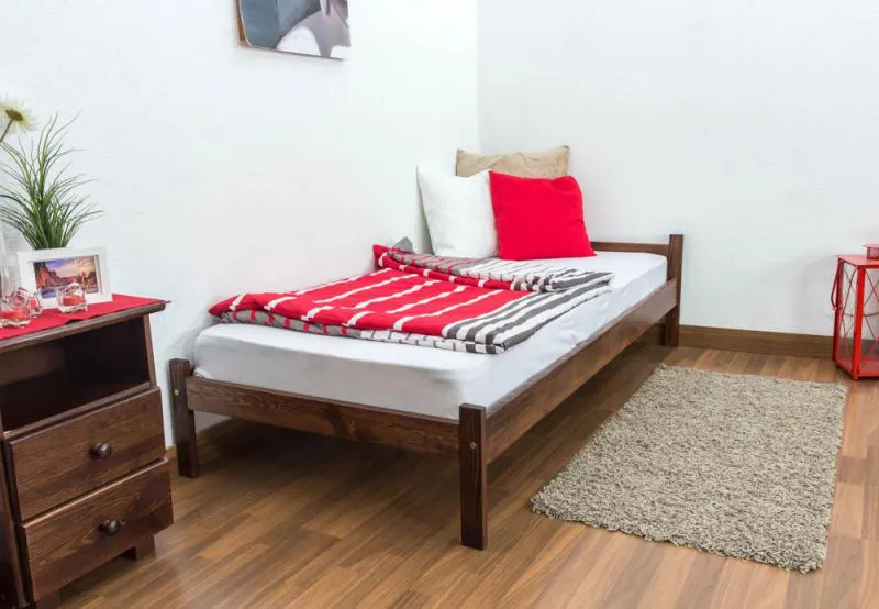 Bett Kiefer 90 x 200 cm Nuss Abbildung