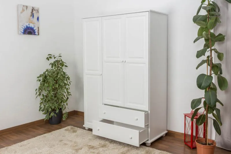 Weißer Massivholz Kleiderschrank