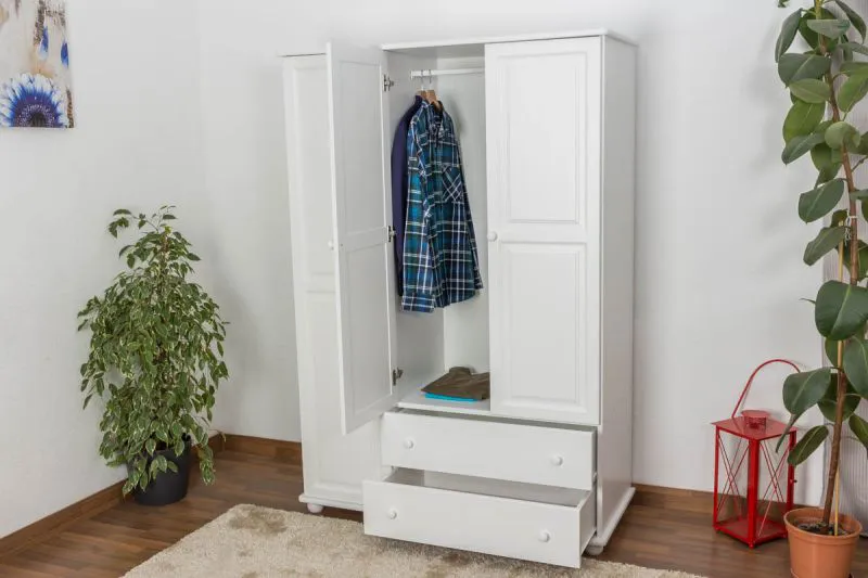 Kleiderschrank Massivholz weiß