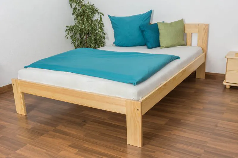 Kinderbett / Jugendbett Kiefer massiv Vollholz natur 75, inkl. Lattenrost - Abmessung 140 x 200 cm