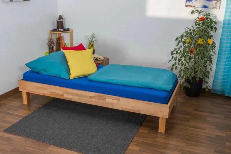 Futonbett / Massivholzbett Wooden Nature 04 Kernbuche geölt - Liegefläche 90 x 200 cm (B x L)